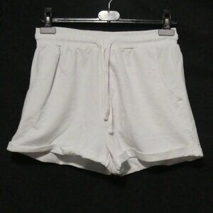 AMBIANCE | large | White Sweatshorts - Sweatshorts | Rolled Bottom Hem